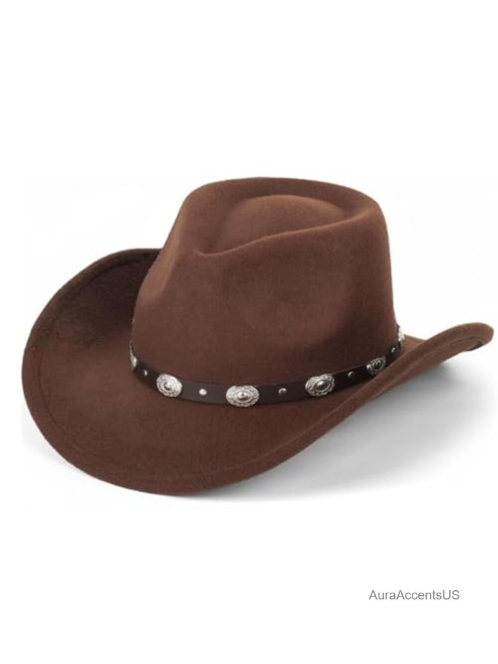 Roll Up Western Cowboy Hat Cotton Polyester Metal Band Wide Brim Adjustable